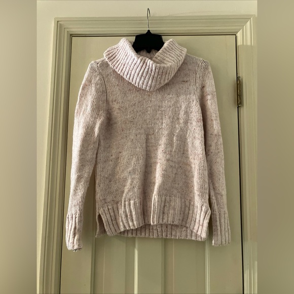 LOFT Womens Pink Speckled Sweater Size XS Cowl Neck Long Sleeve Pullover - Picture 1 of 4
